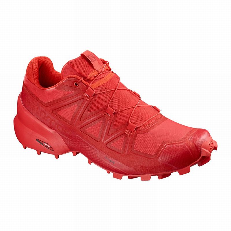 Salomon Israel SPEEDCROSS 5 - Mens Trail Running Shoes - Red (LRDI-87509)